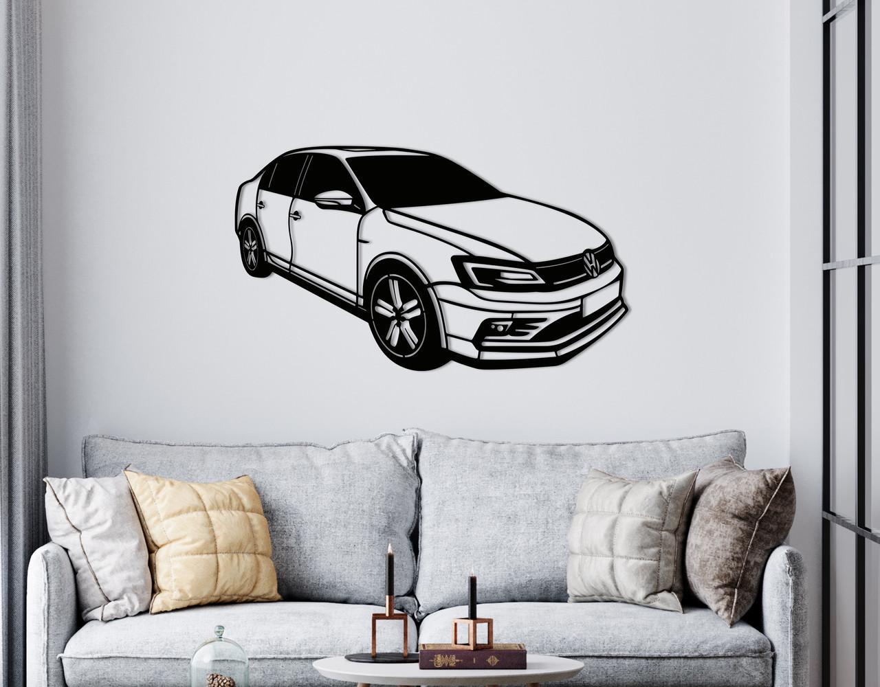 Декоративное панно на стену Upwood Decor Volkswagen Jetta 70х121,8 см Black (1584294077)