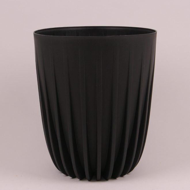 Горшок пластмассовый Flora MIRA ECO RECYCLED 79506 19 см Черный (DR015122)
