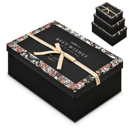 Коробка подарочная 3 шт. 23х16х10/21х14х8/19х12 см (R33290BK) - фото 2 Коробка подарочная 3 шт. 23х16х10/21х14х8/19х12 см (R33290BK) - фото 2