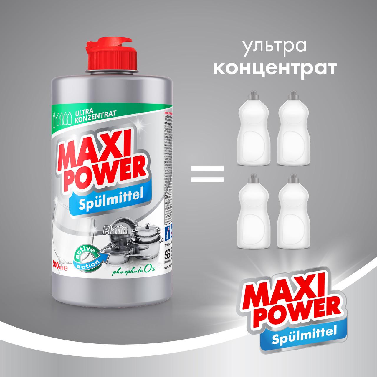Засіб для миття посуду Maxi Power Платинум 500 мл (2451018934) - фото 2 Засіб для миття посуду Maxi Power Платинум 500 мл (2451018934) - фото 2