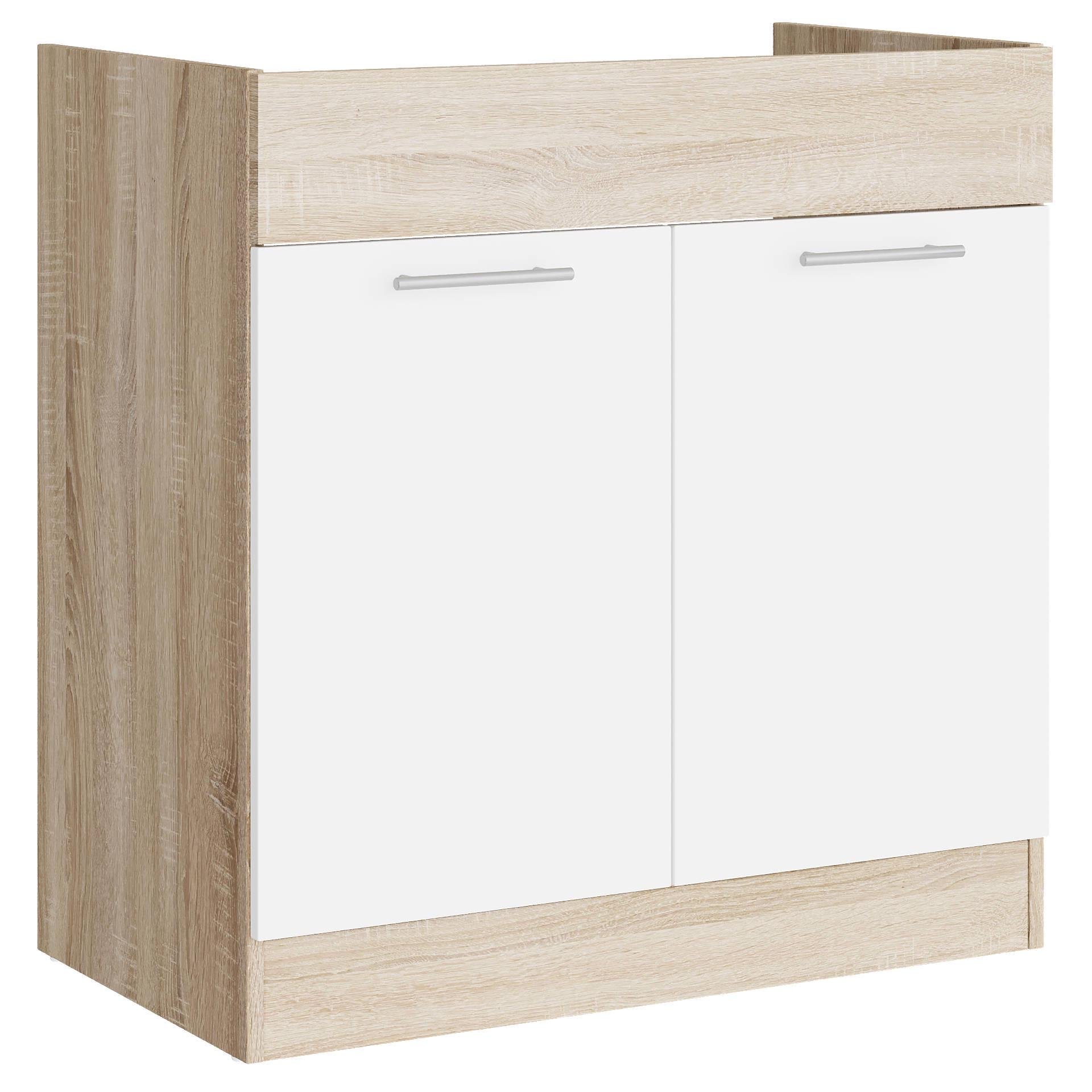 Шафа кухонна нижня без стільниці Еверест Еко під мийку 800 80х46х82 см Дуб Сонома/Білий (09079) Шафа кухонна нижня без стільниці Еверест Еко під мийку 800 80х46х82 см Дуб Сонома/Білий (09079)