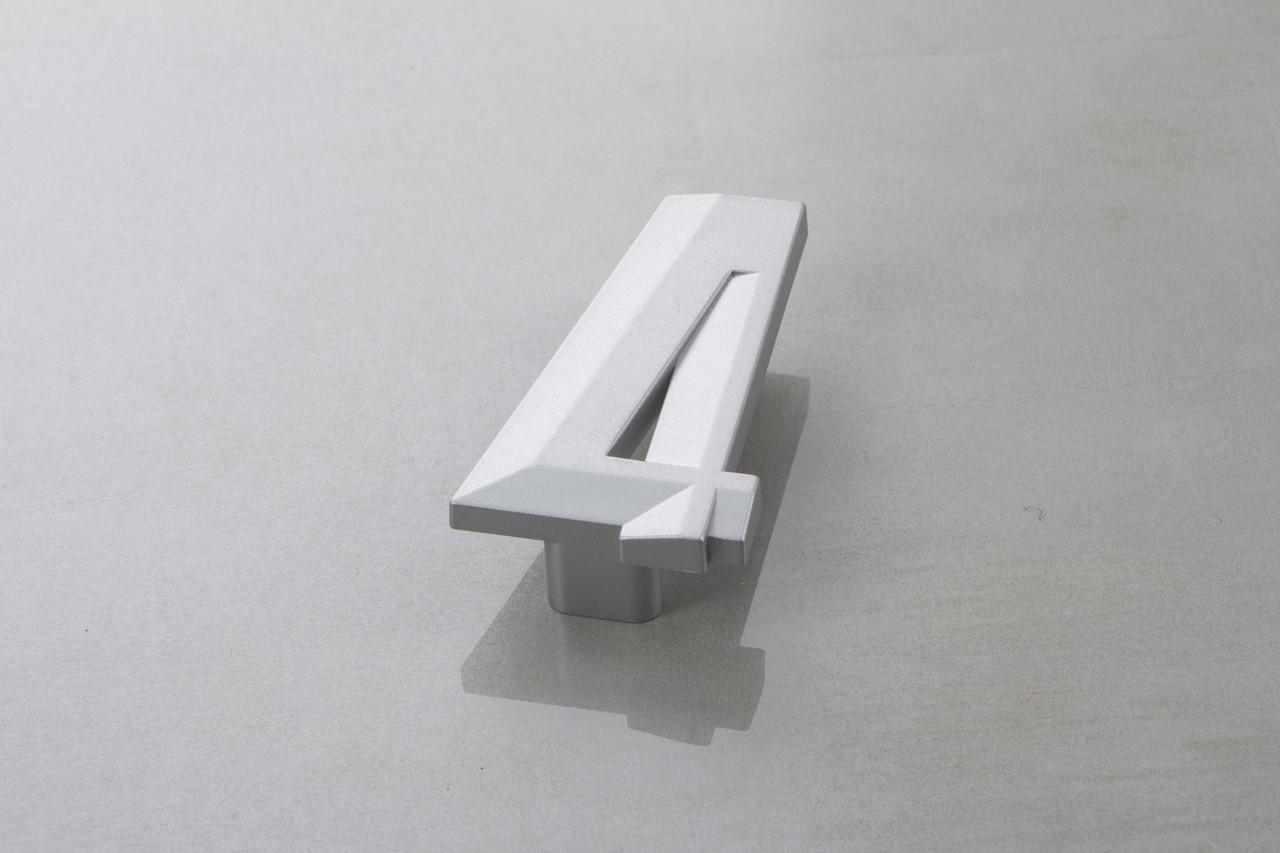 Меблева ручка Poliplast цифра четвірка РП-4 Алюміній (16352)