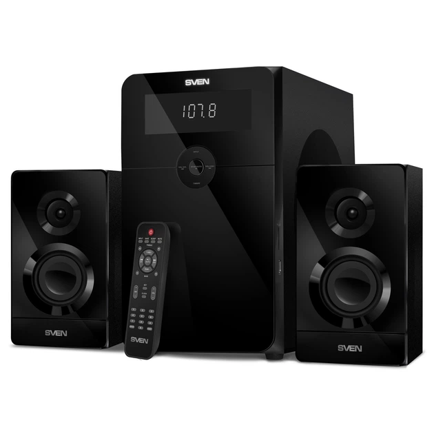 Акустическая система Sven MS-2250 2.1 80 Вт Bluetooth FM-радио USB/SD MDF пульт ДУ Black (2250)