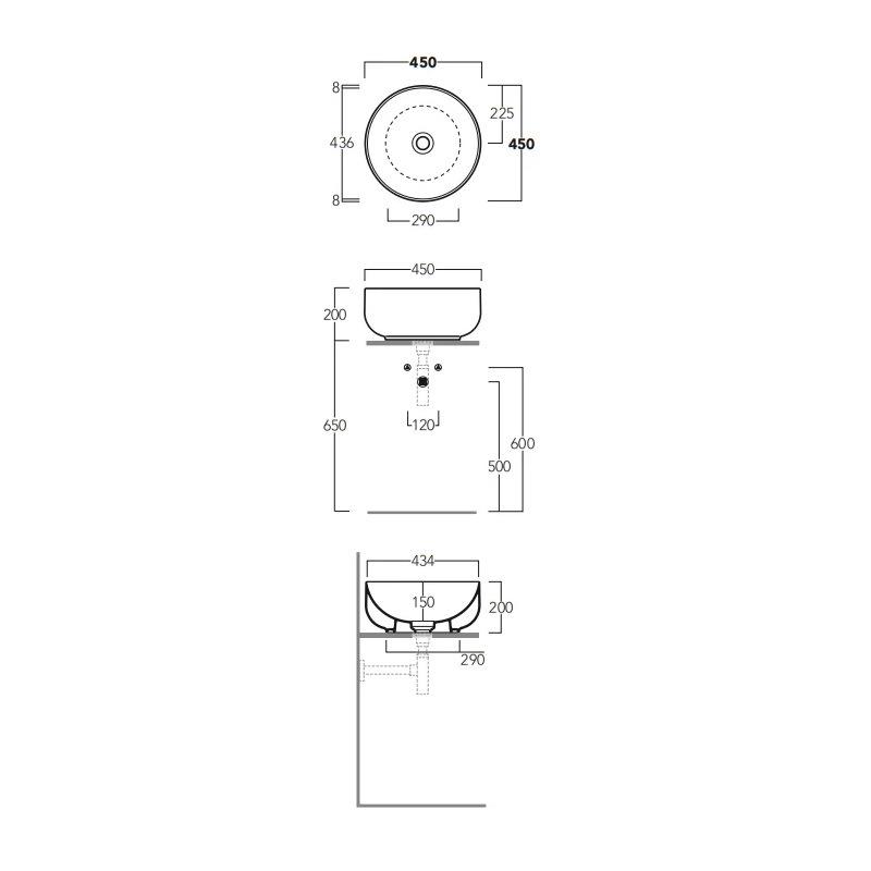Умывальник накладной Simas Balloon BA01 450x450x200 мм Белый (193446) - фото 3 Умывальник накладной Simas Balloon BA01 450x450x200 мм Белый (193446) - фото 3