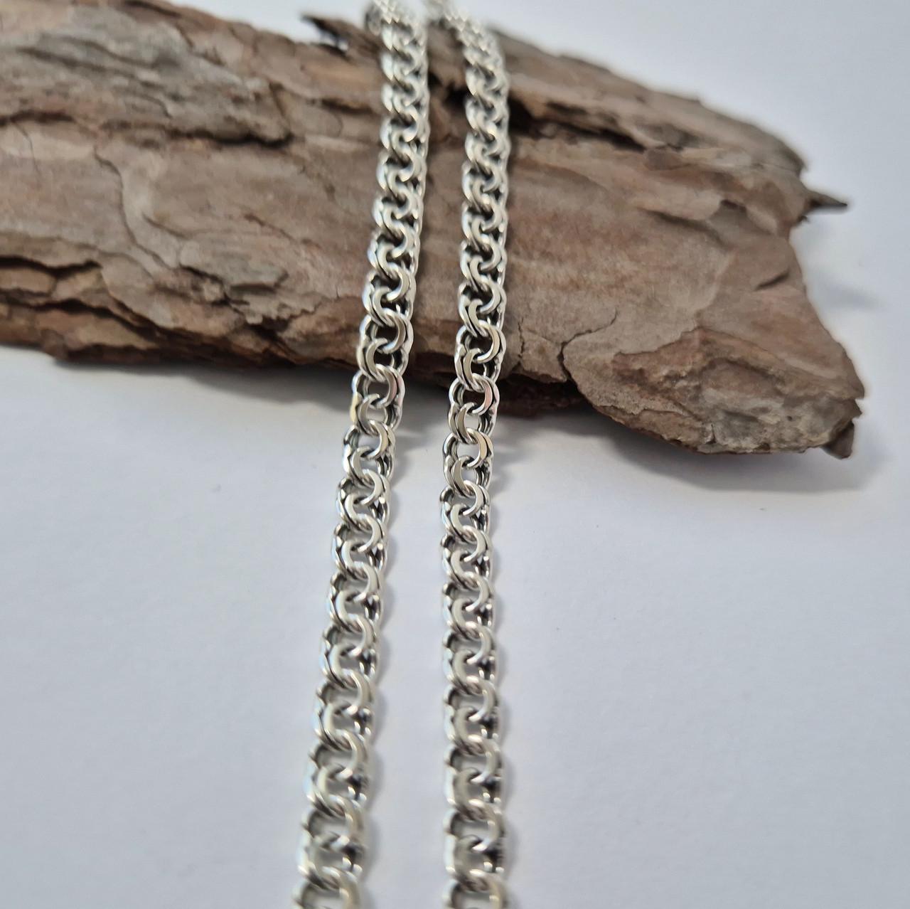 Цепочка плоская бисмарк серебро 925 пробы черненная 13,10 г 50 cм (л11)