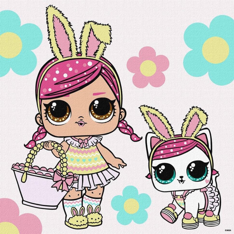 Картина по номерам Ideyka L.O.L. Surprise! Spring Bling Hops with Kittea 40x40 см (KHO1102)