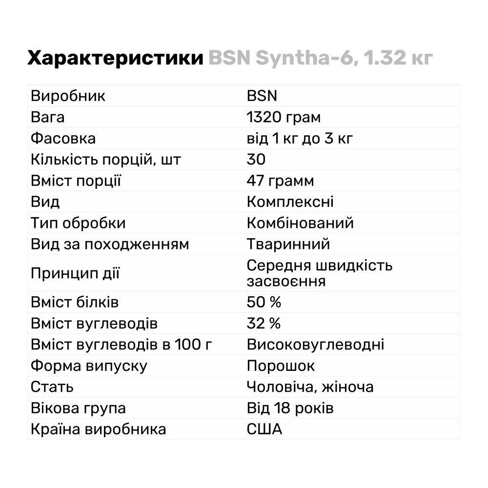 Протеїн BSN Syntha-6 1,32 кг Ванільне морозиво (579V225) - фото 2