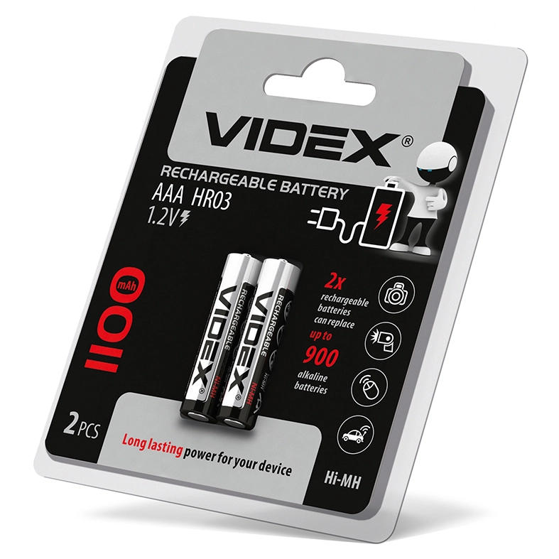 Аккумулятор Videx HR03/AAA 1100 mAh 2 шт. (HR03/1100/2DB)