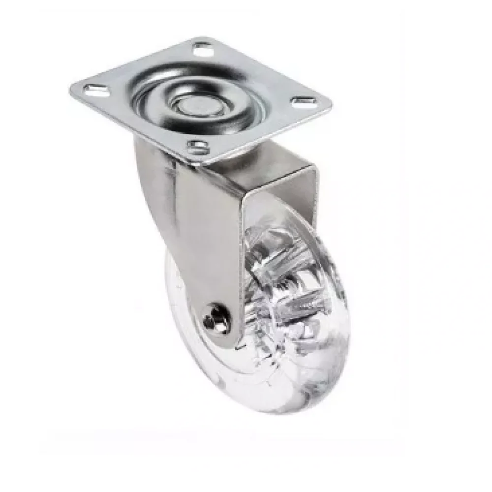 Меблевий ролик Sigma силіконовий Прозорий d 75 мм із майданчиком без гальма (RL0232)