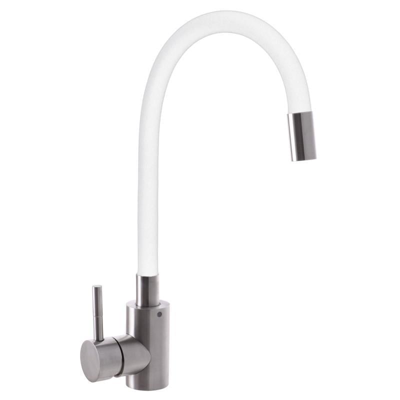 Смеситель для кухни MIXXUS SUS 011 с силиконовым изливом Белый (SS2838)