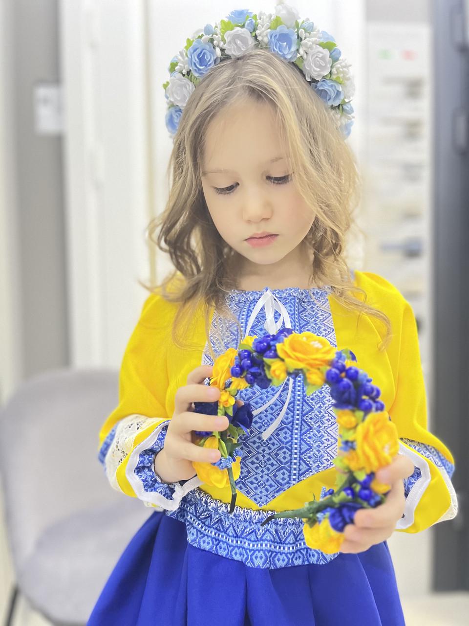 Костюм вишиванка для дівчинки класичний 92-98 см Жовто-синій - фото 5