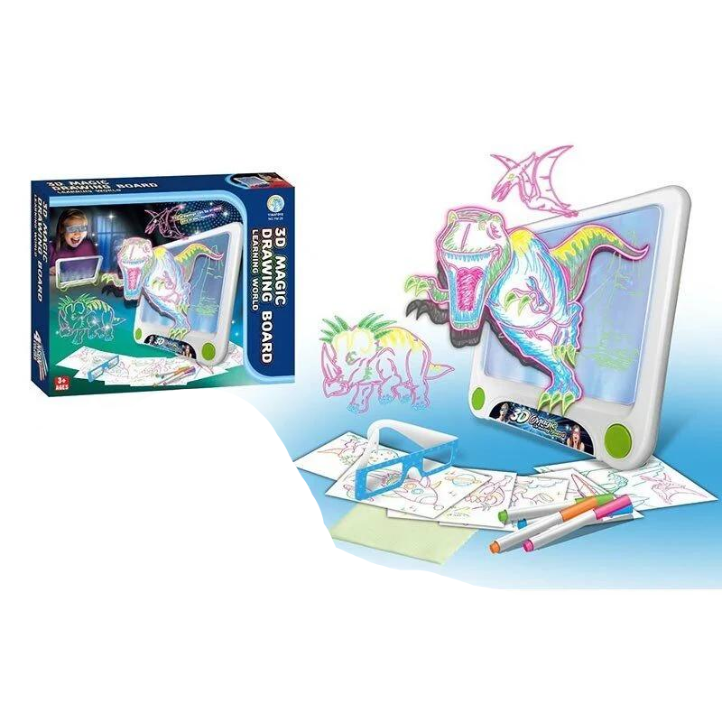 Дошка для малювання YM 25 72/3 підсвічування/3D окуляри/4 маркери/6 трафаретів (167851)