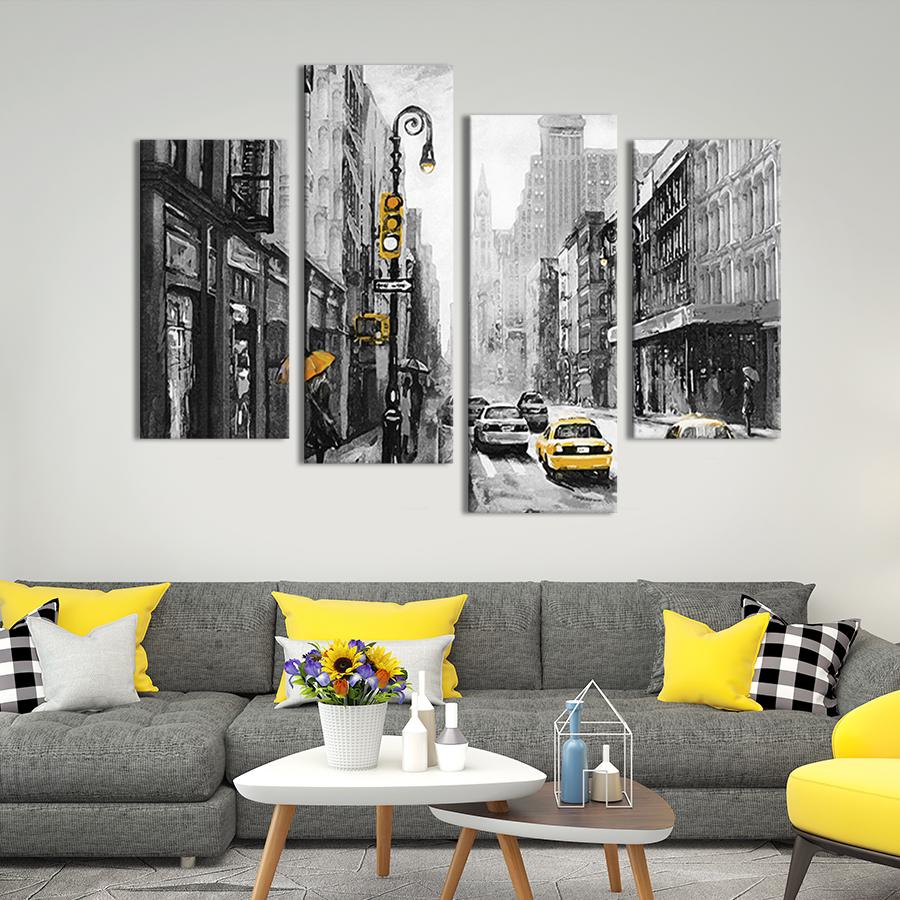 Картина модульная из 4 частей На красивой лондонской улице M 89x56 см (390-42)