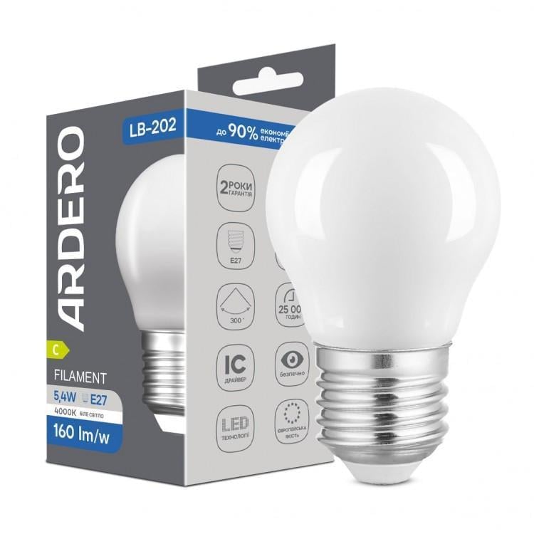 LED-лампа ARDERO LB-202 матированная 5,4 Вт E27 4000K (29177241)