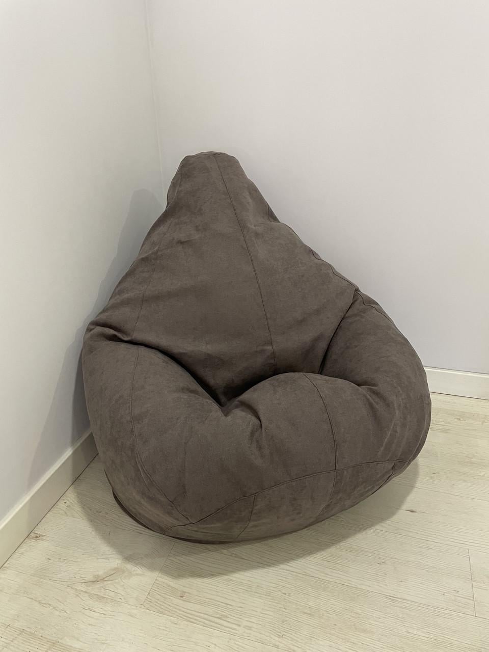 Бескаркасное кресло-мешок SkyPuff MEGA Груша Велюр GREAT XXXL 160х120 см Chocolate (160053)