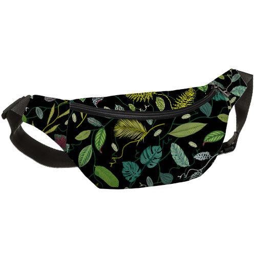 Сумка-бананка через плечо и на пояс Presentville Bumbag Листочки 27х16 см (BB_18J041_BL_BL) Сумка-бананка через плечо и на пояс Presentville Bumbag Листочки 27х16 см (BB_18J041_BL_BL)