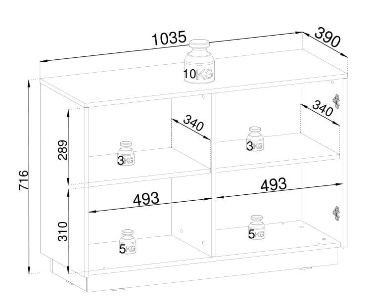Комод Perfect Home Royal K104 2-дверный Бежевый (PFH-091289) - фото 3 Комод Perfect Home Royal K104 2-дверный Бежевый (PFH-091289) - фото 3