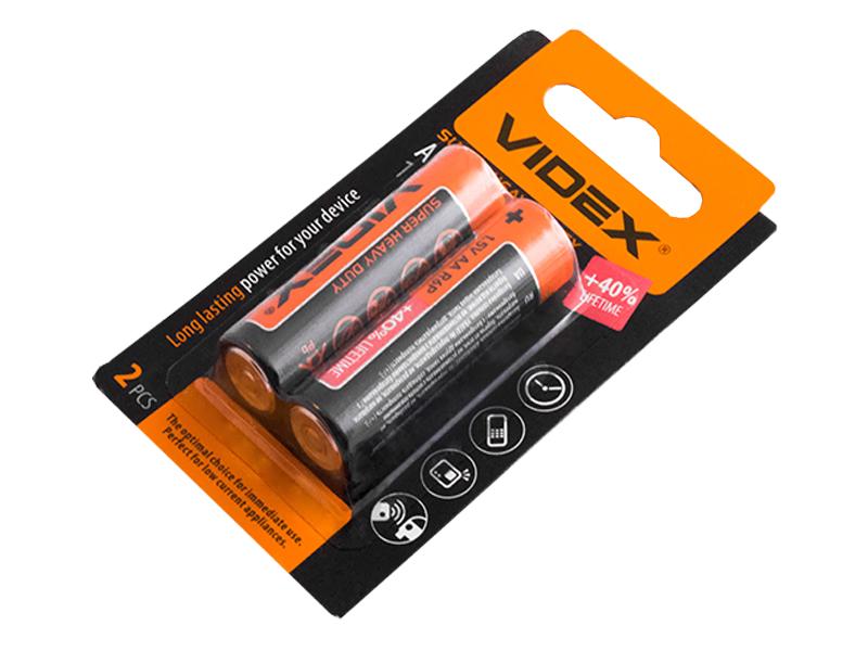 Батарейка сольова Videx АА/R06 2 шт. (3065) - фото 1 Батарейка сольова Videx АА/R06 2 шт. (3065) - фото 1