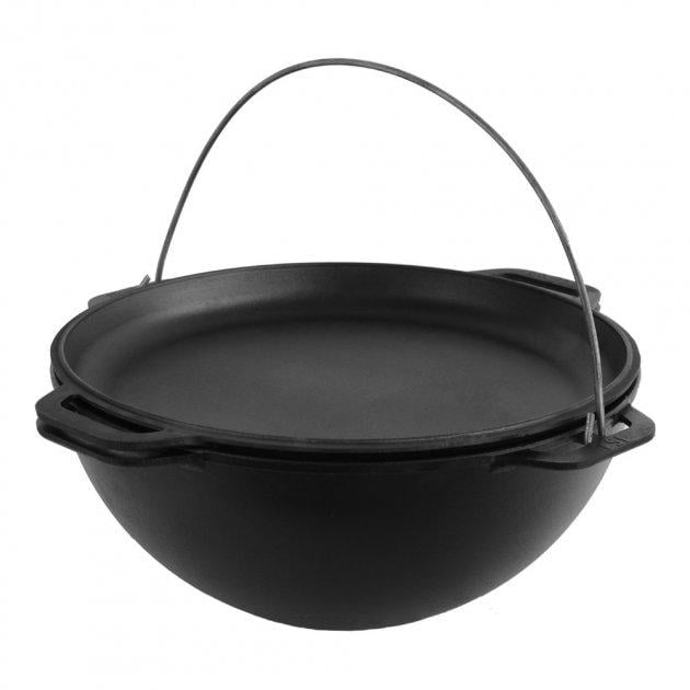 Котел азіатський чавунний кришка-сковорода чавунна Brizoll Азия KA15-3 15 л (NA000025)