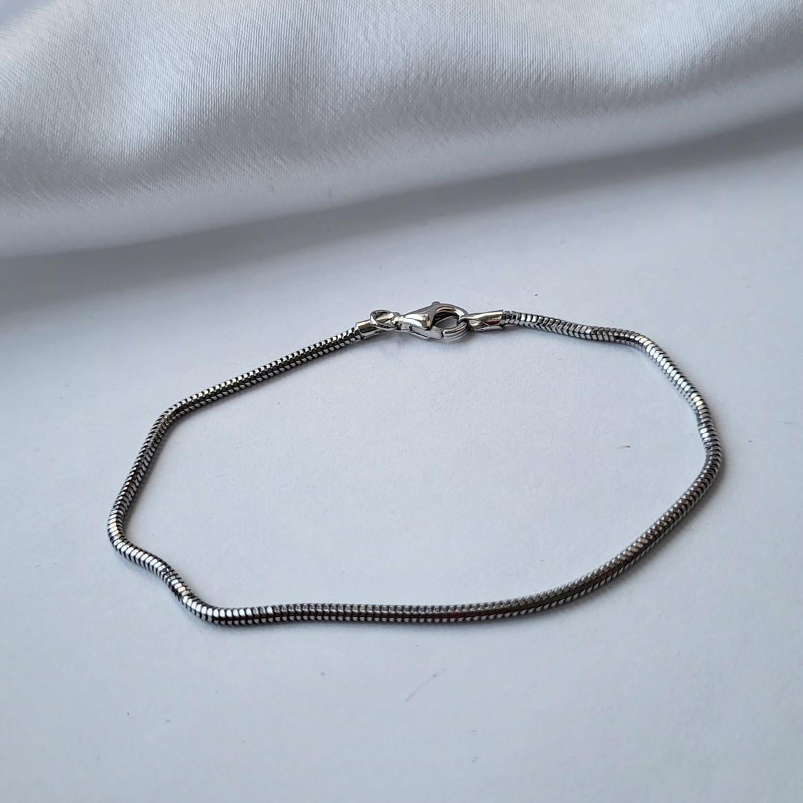 Браслет женский Снейк без камней из серебра 925 проба 18,5 см 1,78 г (ссt16dr)