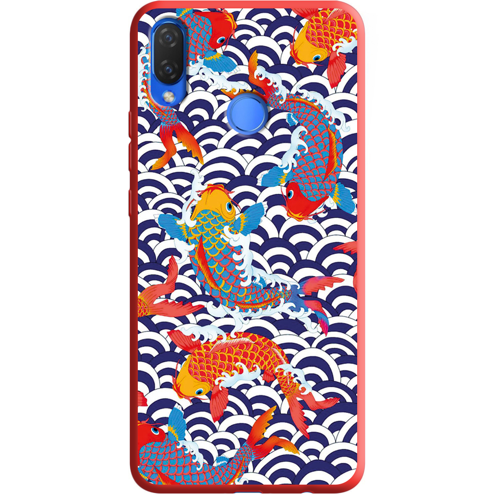 Чехол Boxface Huawei P Smart Plus Koi Fish Красный силикон (34912-up2477-36133)