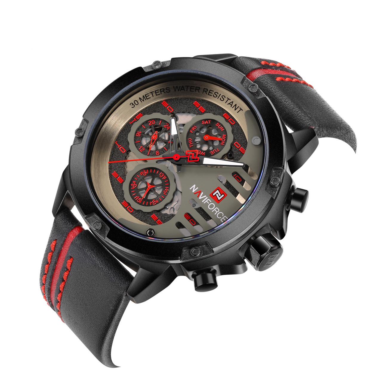 Годинник чоловічий наручний Naviforce Libre NF9110 NF9110 B/R/B Black/Red (15209) - фото 2