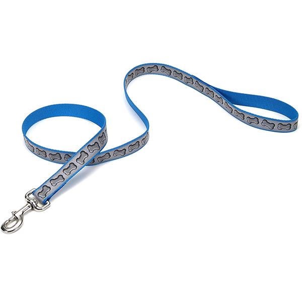 Повідець для собак Coastal Lazer Brite Reflective Leash з кісточками світловідбивний 1,6х120 см Бірюзовий (76484464645)
