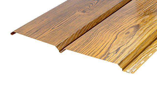 Сайдинг металлический 370х3000 мм под доску 3-Д Золотой дуб (sa-19557/12) - фото 1