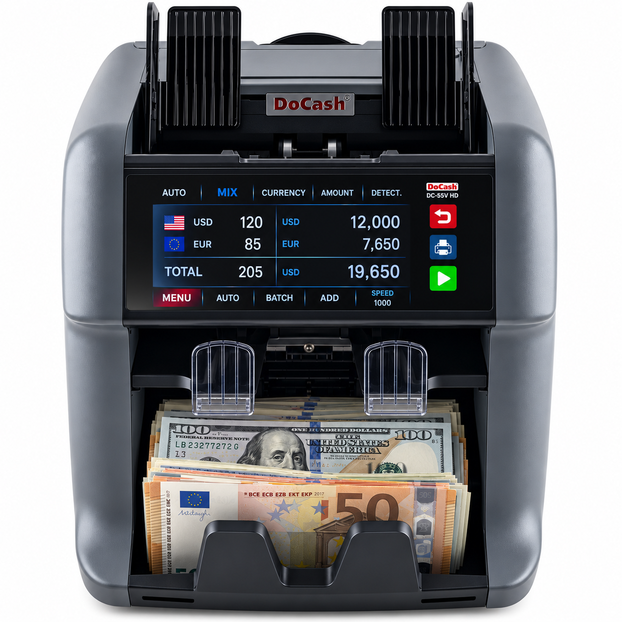 Лічильник банкнот DoCash DC-55V 2CIS/UV/MG/IR