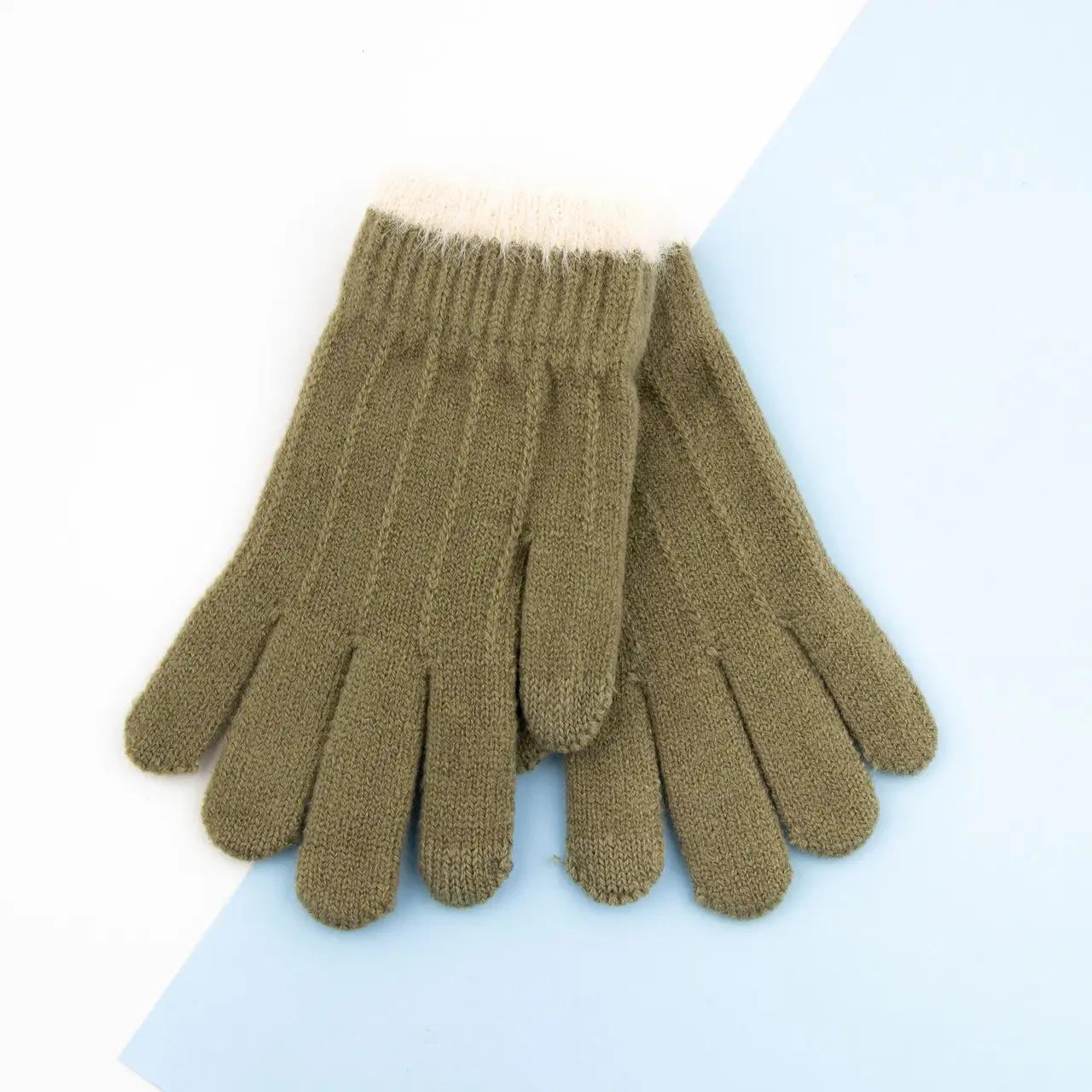 Детские перчатки зимние 8-12 лет р. 17 Бежевый (23-3-10)