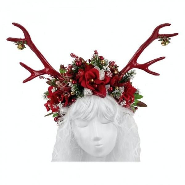 Карнавальный аксессуар Seta Рога Олень Christmas на обруче (20-936L)