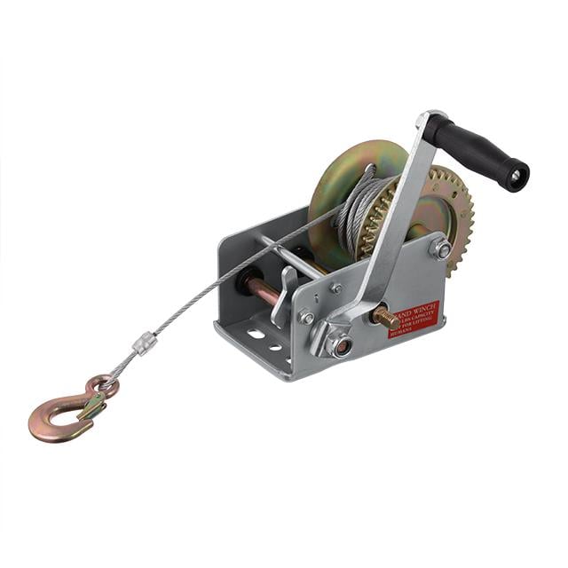 Лебідка важільна барабанна Intertool сталевий трос тягове зусилля 900 кг (GT1455)