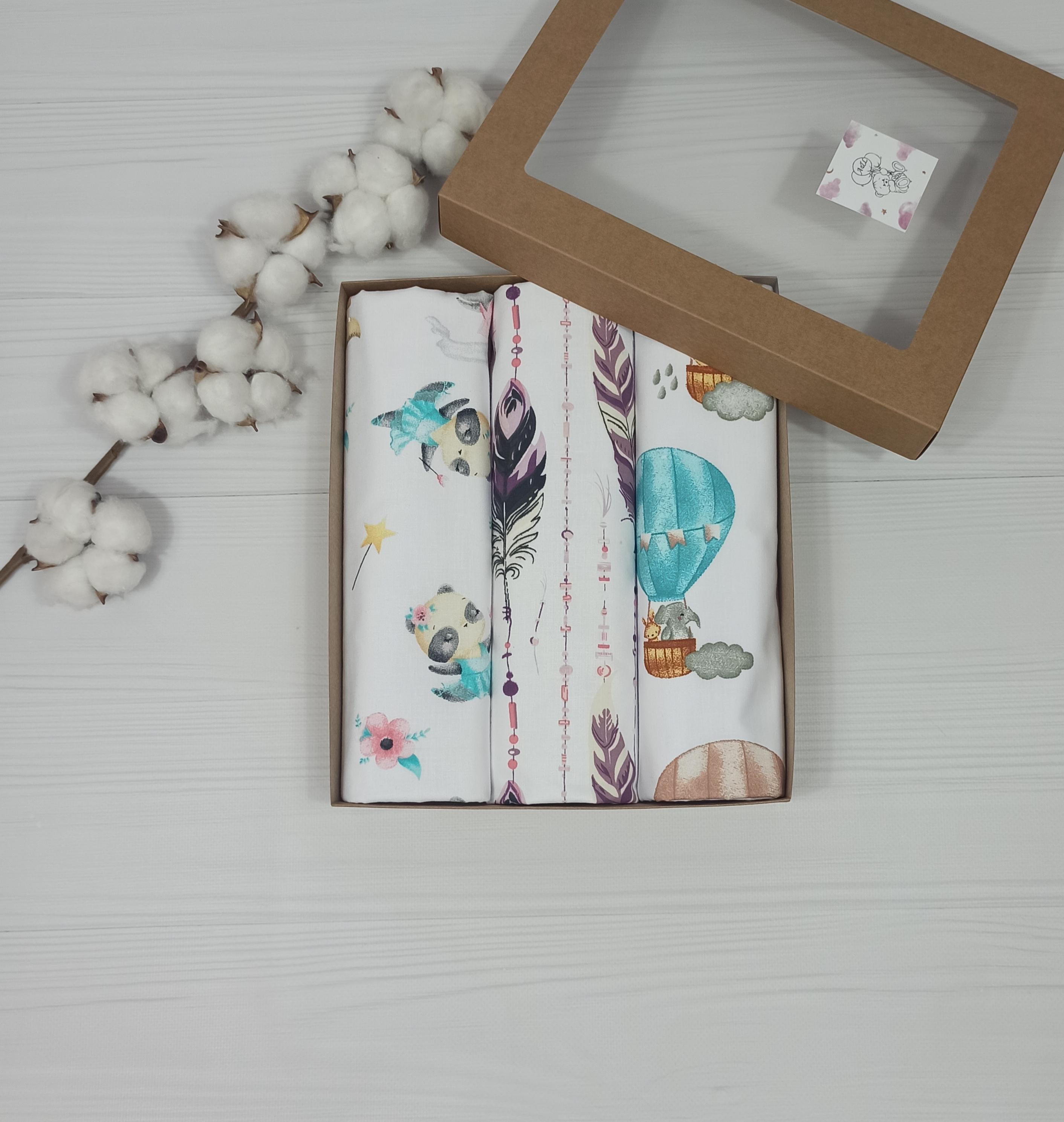 Пеленки детские a.l.babybox Перья розовые 50х80 см 3 шт. (NA 18170031)