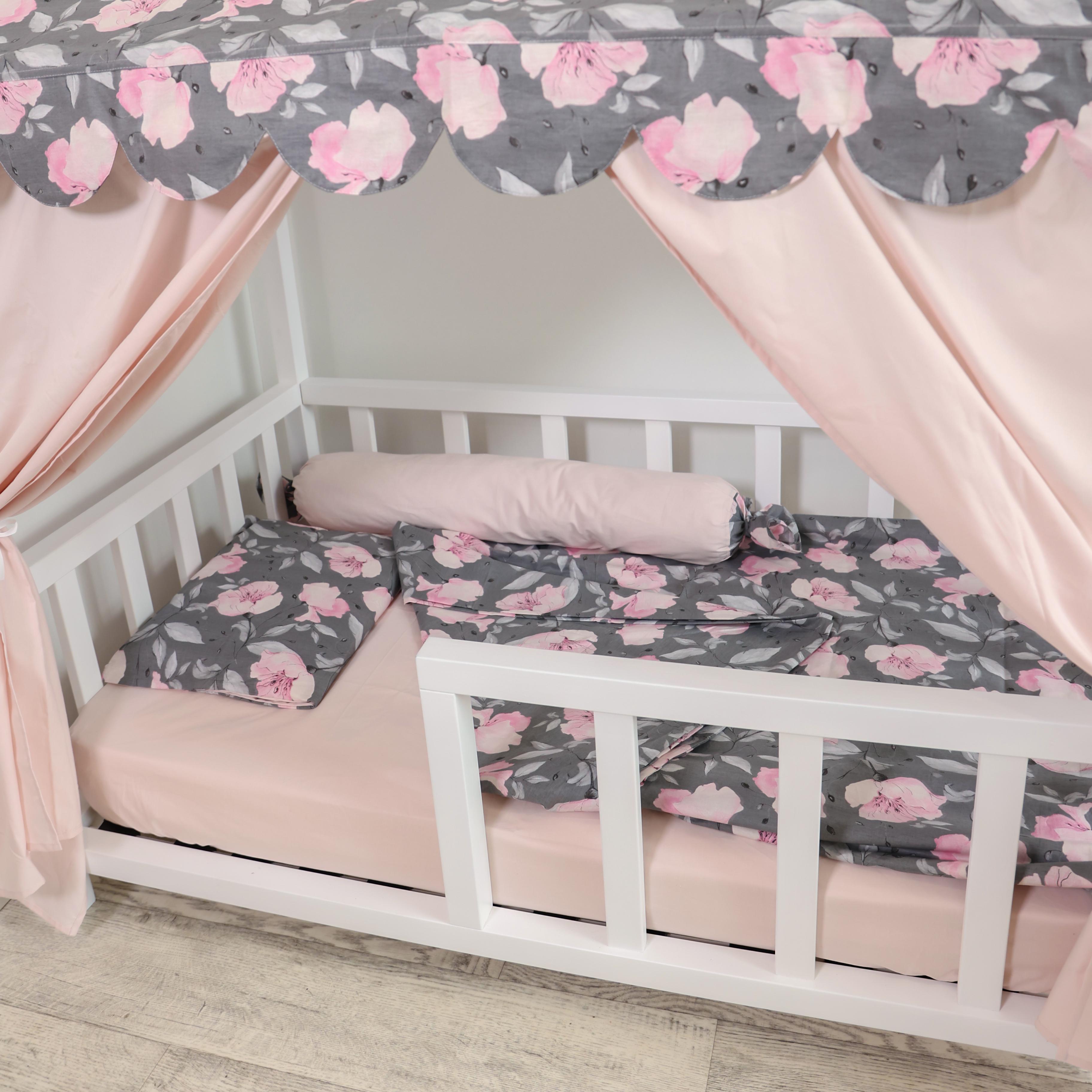 Кроватка домик детская RomaWoodHome с бортиком и балдахином 160х80 см - фото 2 Кроватка домик детская RomaWoodHome с бортиком и балдахином 160х80 см - фото 2