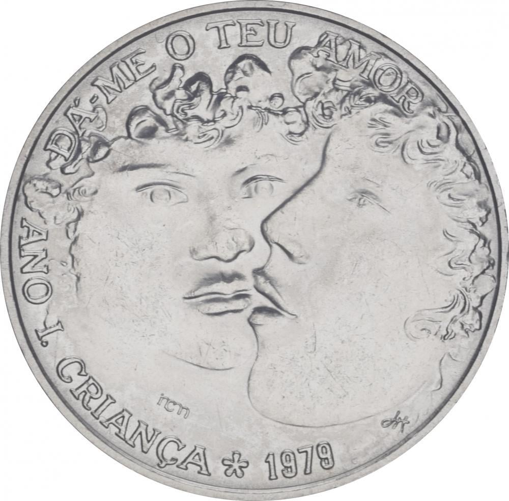 Коллекционная монета Португалия 25 эскудо 1979 Международный год детей AU-UNC (KM#609)