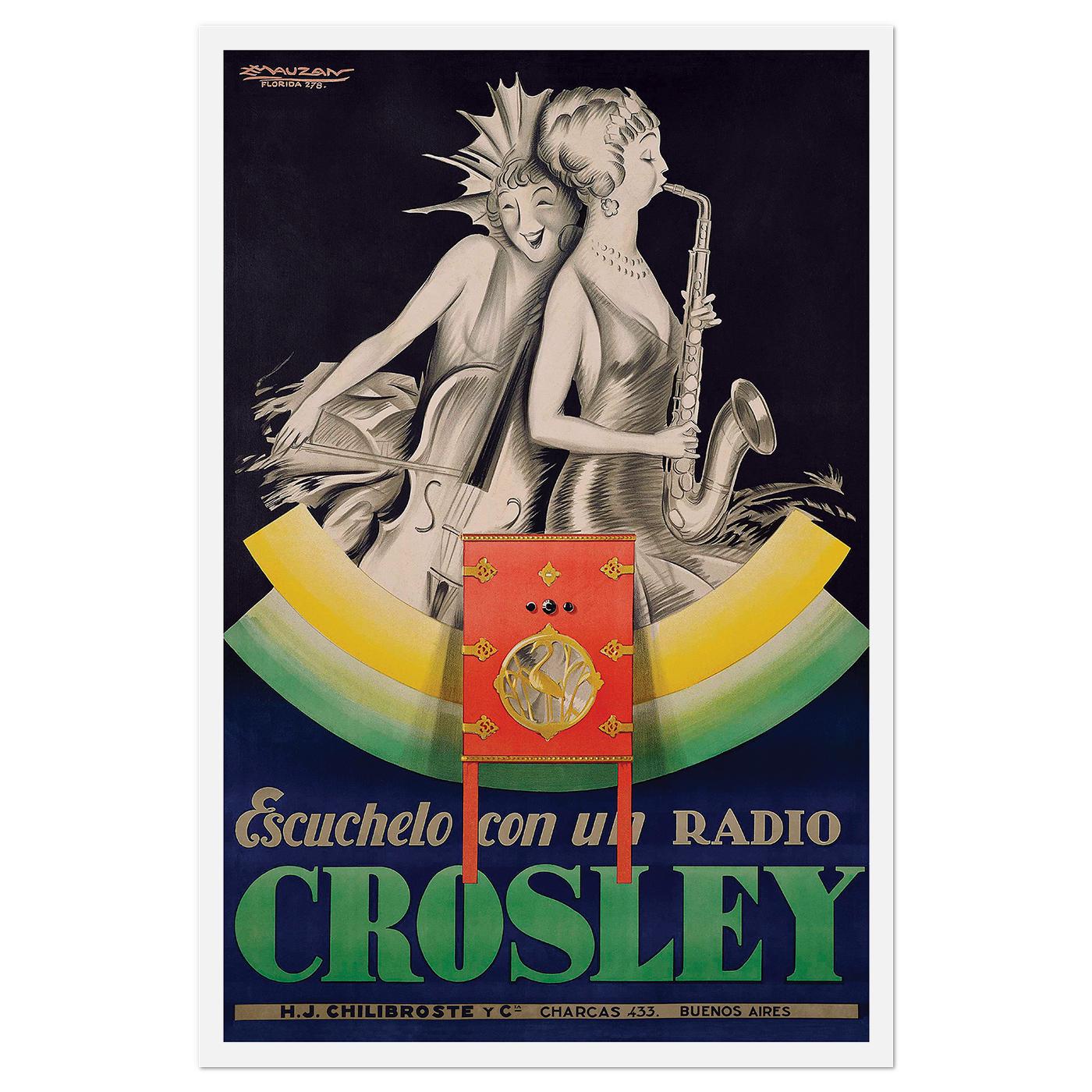 Плакат вінтажний Crosley Radio 1929 56x84 см (0254)