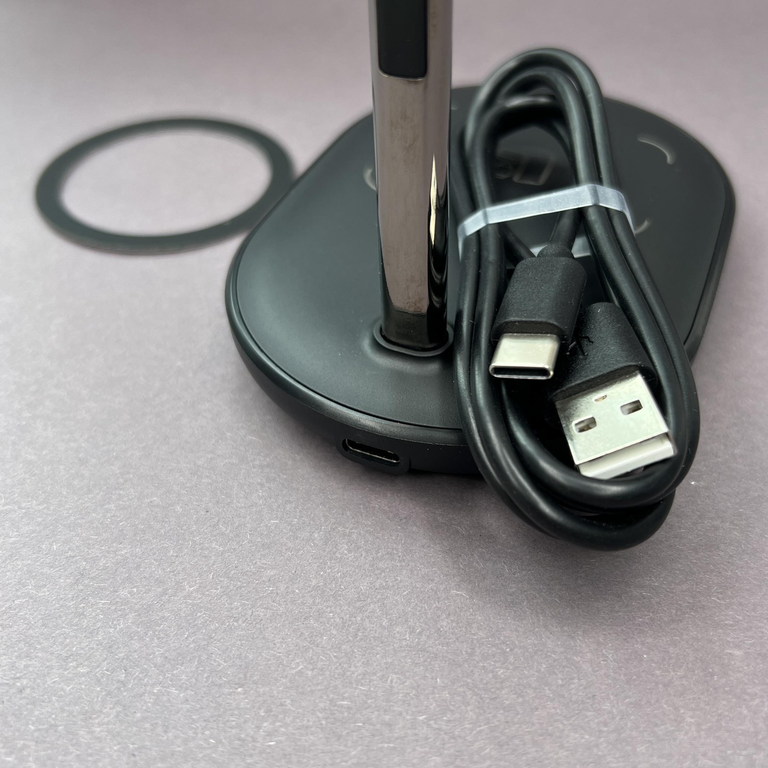 Зарядное устройство беспроводное Hoco CW40 18W Magsafe 2в1 быстрая зарядка/настольный держатель (477037) - фото 3