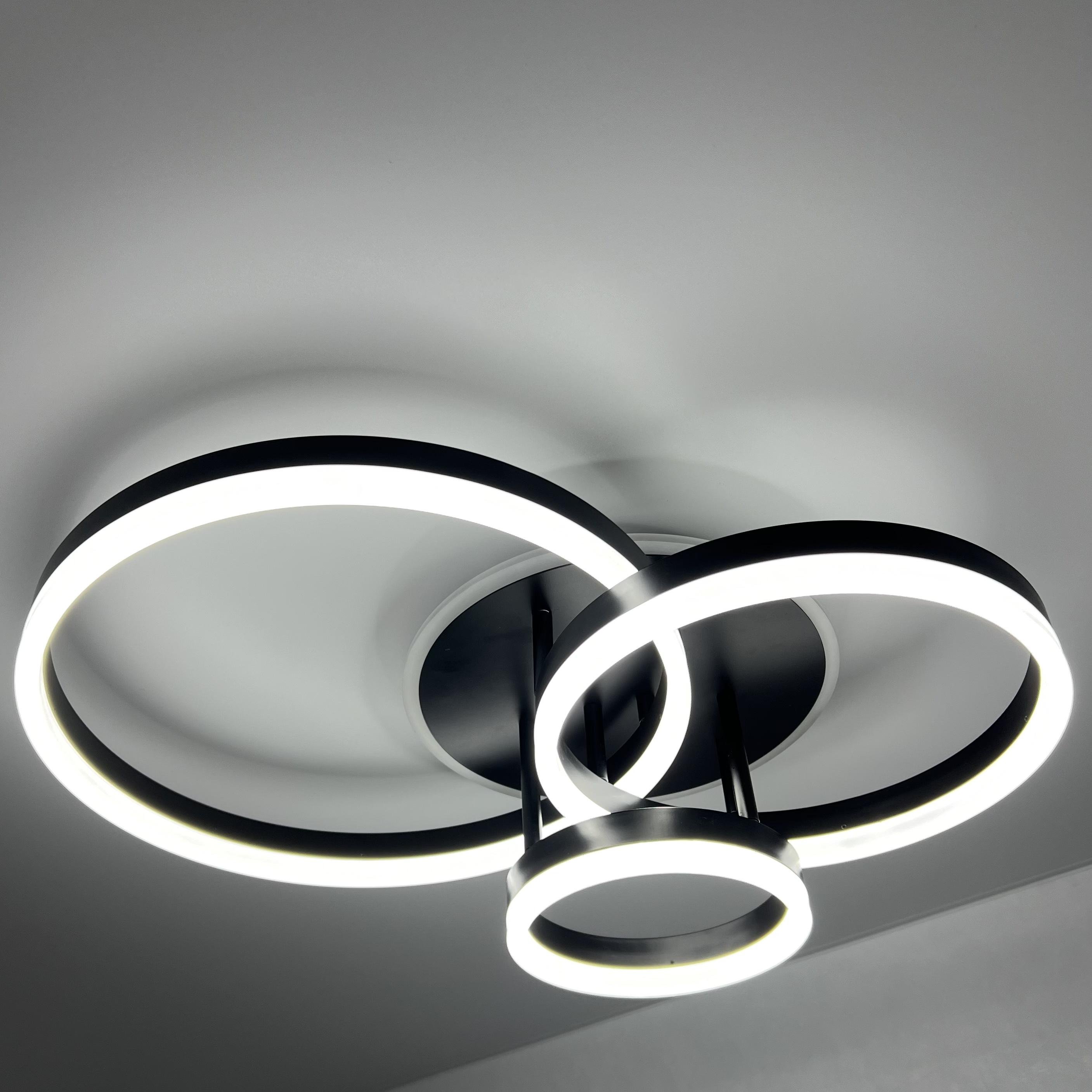 Світильник світлодіодний стельовий Genny Round RGB 80W 4R 220V IP20 з пультом ДУ 605x420 мм Black