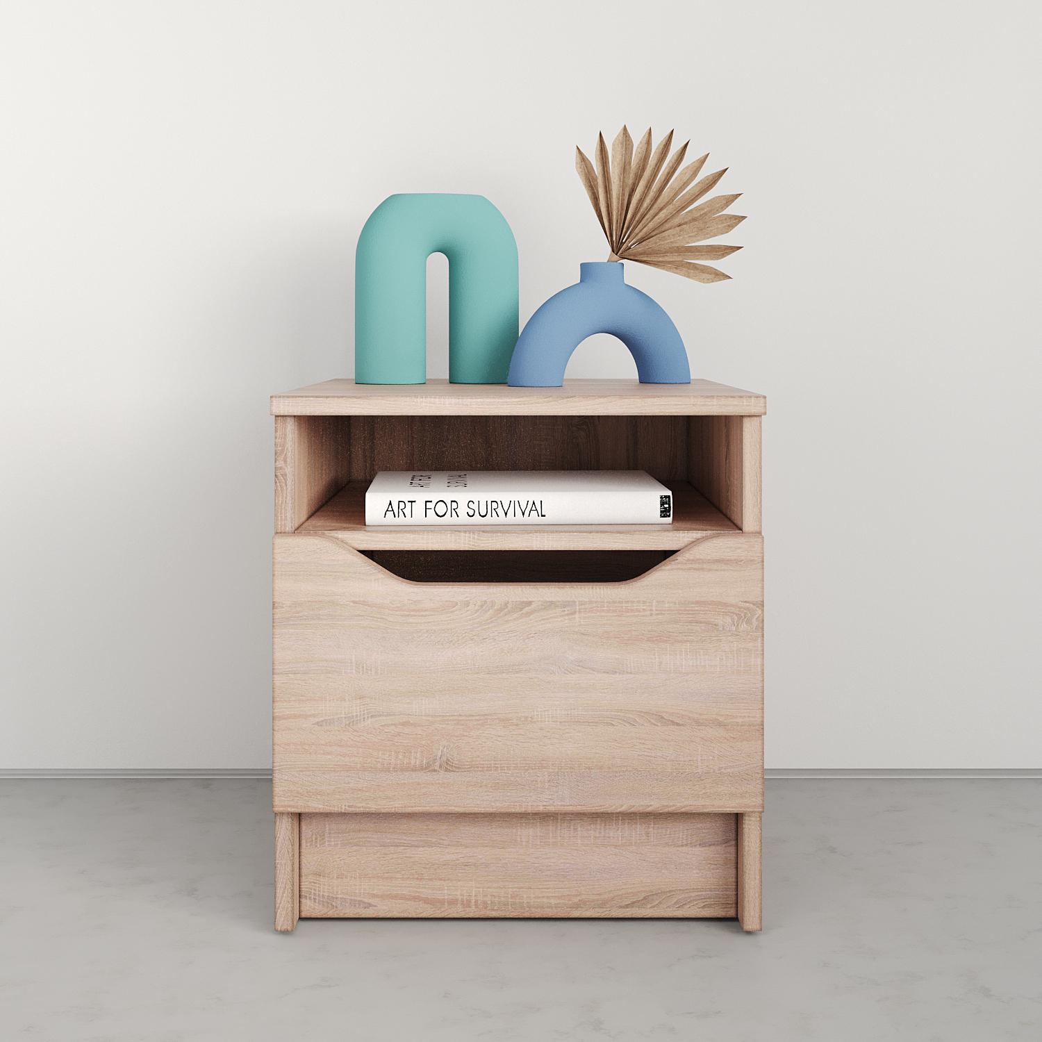 Тумба приліжкова MebelStar Лілу 40x40x44,5 см Дуб сонома (MBS-1383) - фото 2 Тумба приліжкова MebelStar Лілу 40x40x44,5 см Дуб сонома (MBS-1383) - фото 2