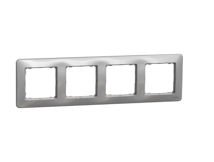 Рамка четверная горизонтальная SCHNEIDER Sedna Design алюминий (28518705)