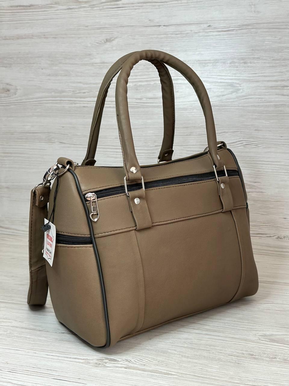 Сумка женская натуральная кожа Бежевый (109049)