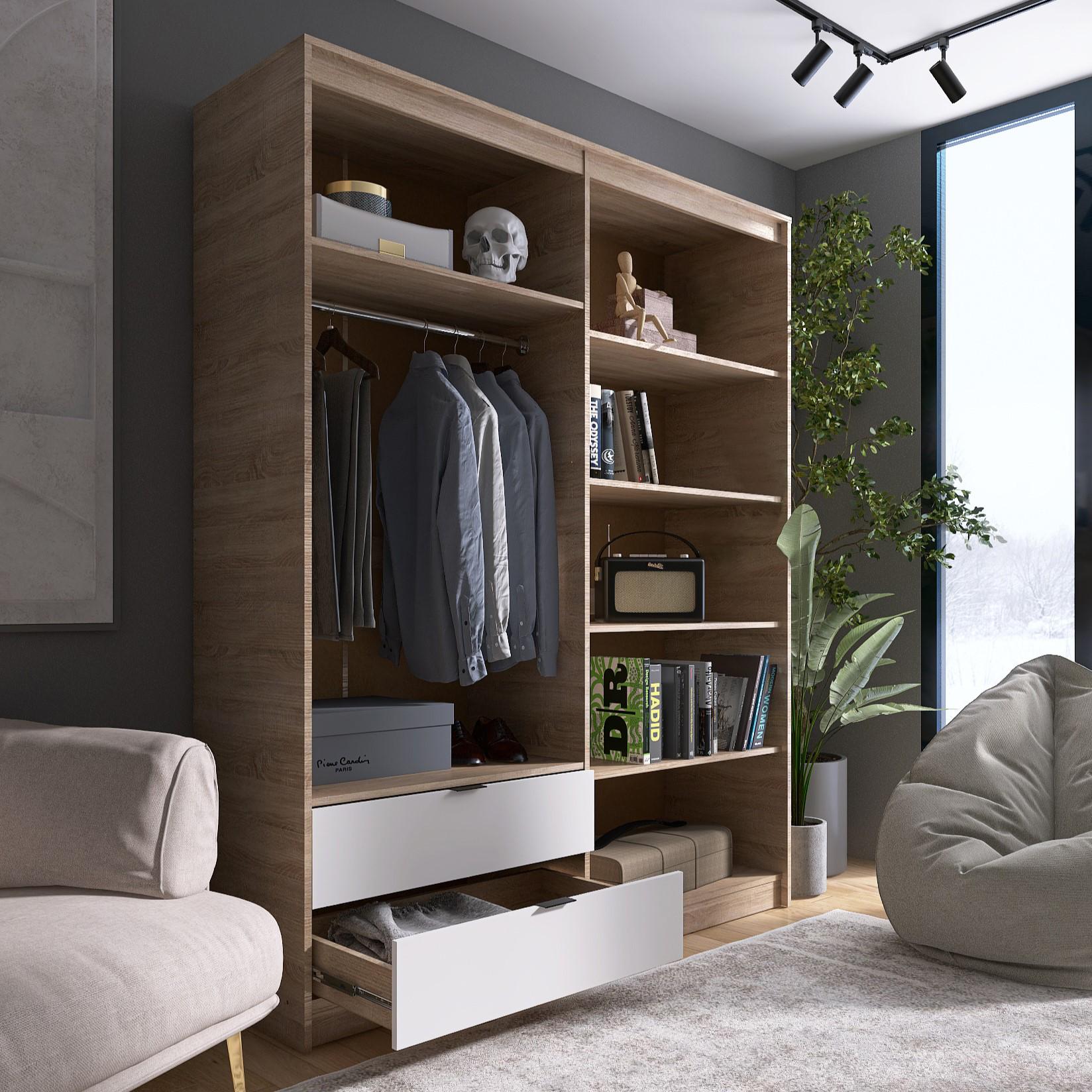 Шкаф Everest Сити 1600 1602х500х2046 мм Сонома/Белый (11433) - фото 5 Шкаф Everest Сити 1600 1602х500х2046 мм Сонома/Белый (11433) - фото 5