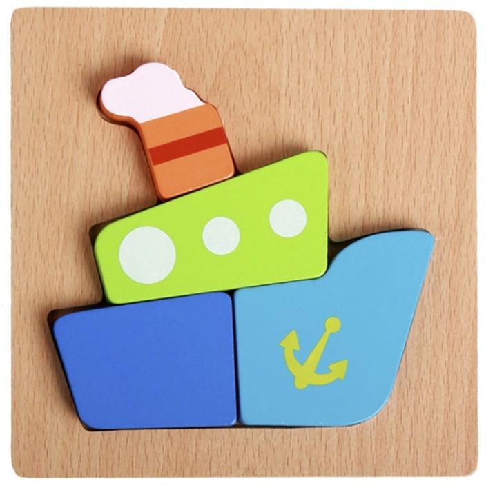 Детский пазл Кораблик Разноцветный