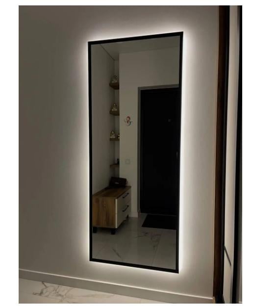 Дзеркало настінне з підсвіткою LED2290 в МДФ рамі 2000х800 мм Чорний (29464498) - фото 2