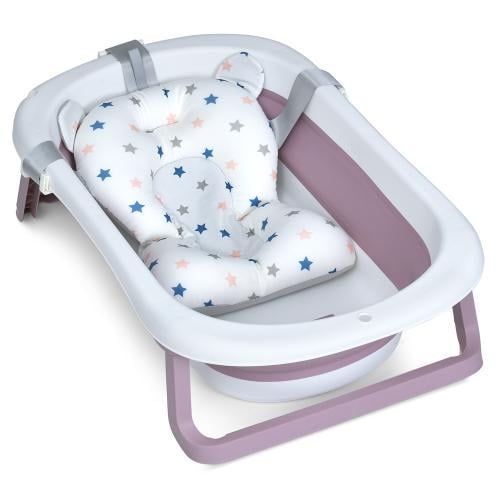 Ванна детская складная с анатомической горкой и матрасом Lilac (ME 1151 PLUS)