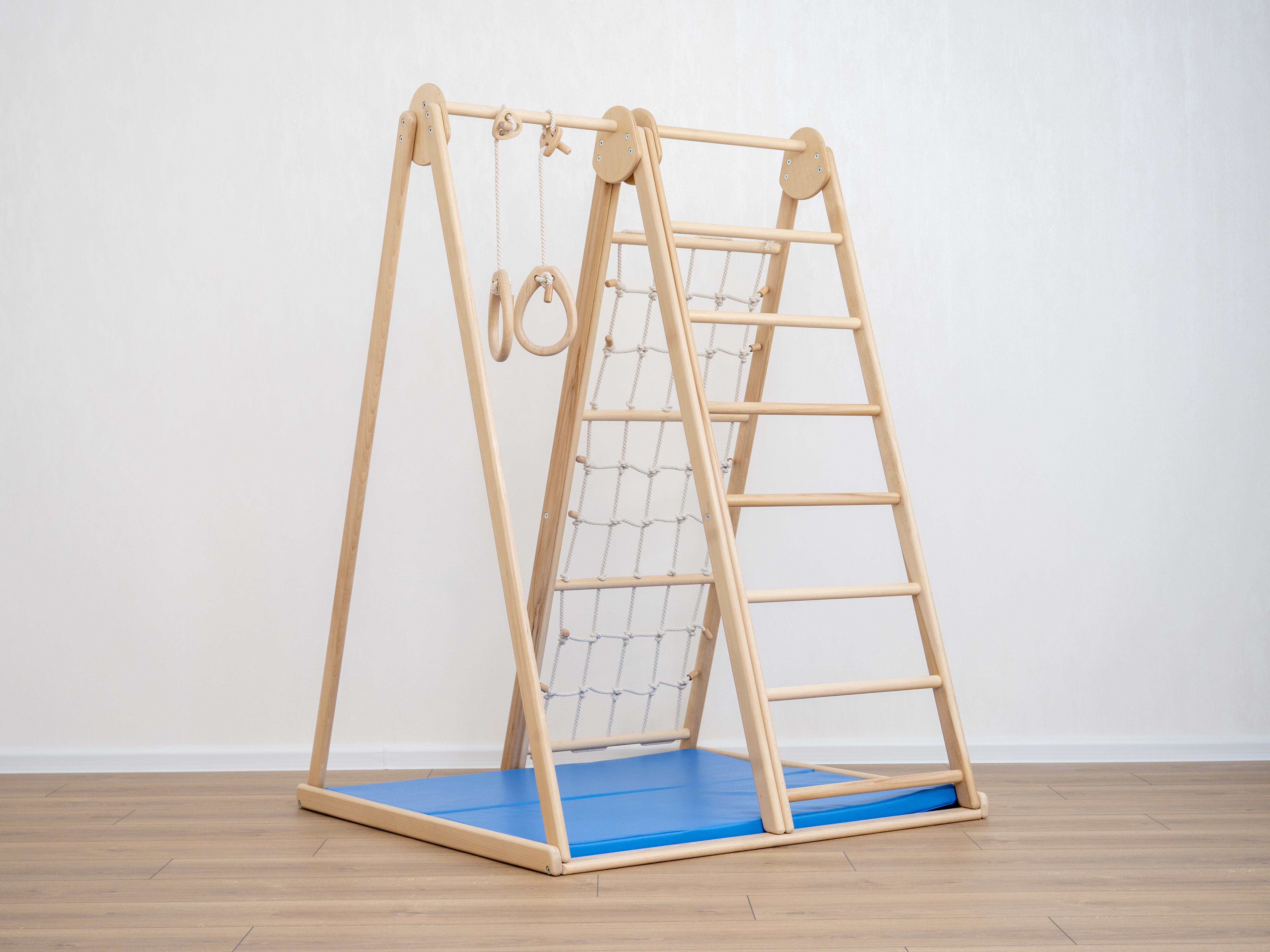 Комплекс трикутний великий Woodandhearts бруси і двосторонній мат Натуральне дерево (AAMX001)