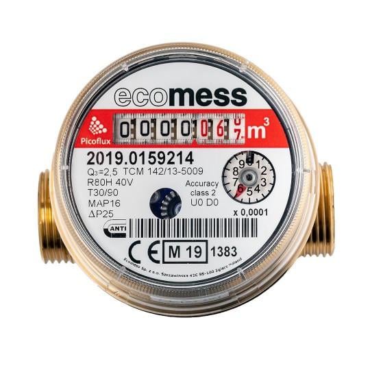 Лічильник Ecomess Picoflux Ду 15 2,5 ГВ L 80 мм (30454692)