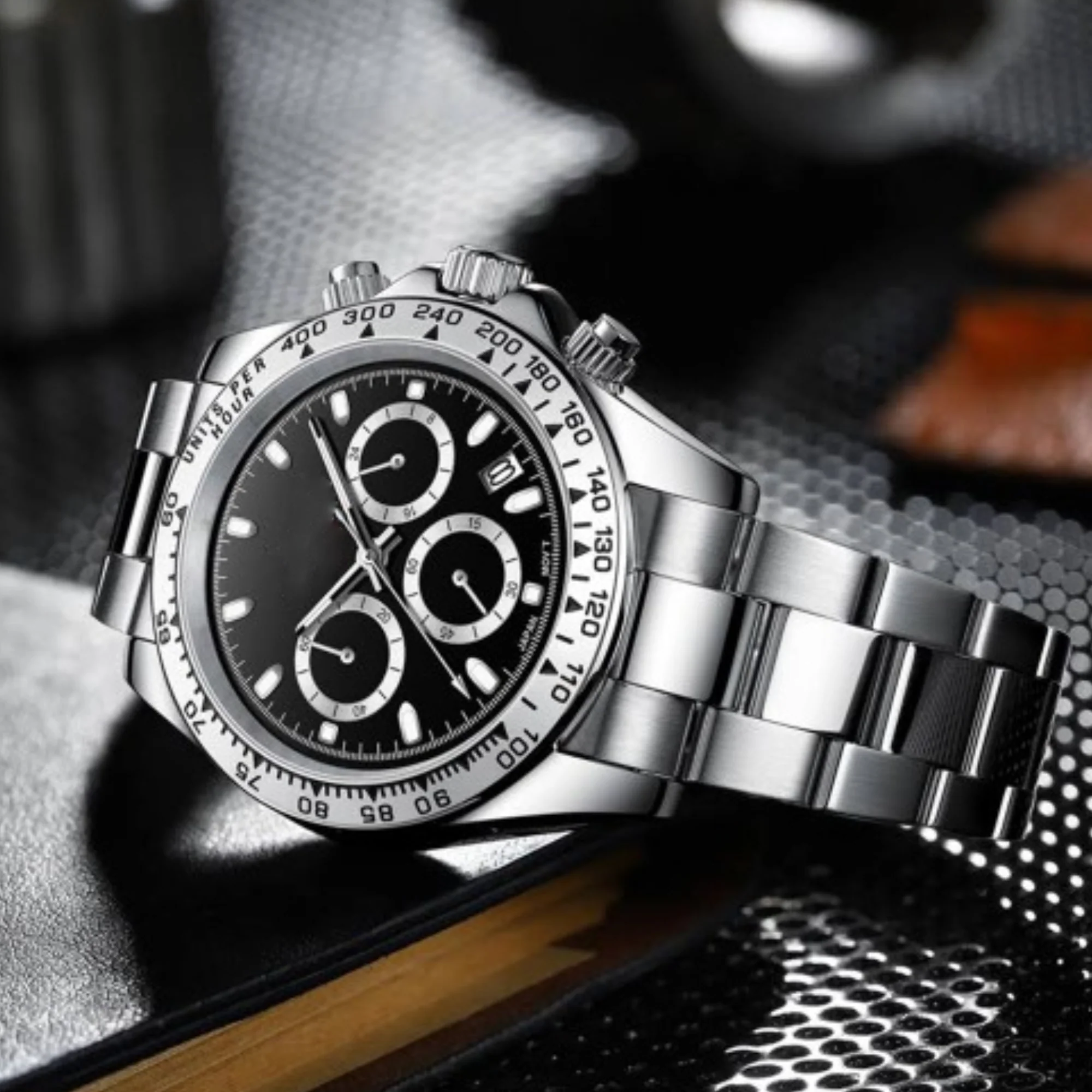 Наручний годинник чоловічий Pagani Design PD-1727 водонепроникний кварцевий з хронографом Silver/Black (22816035) - фото 3