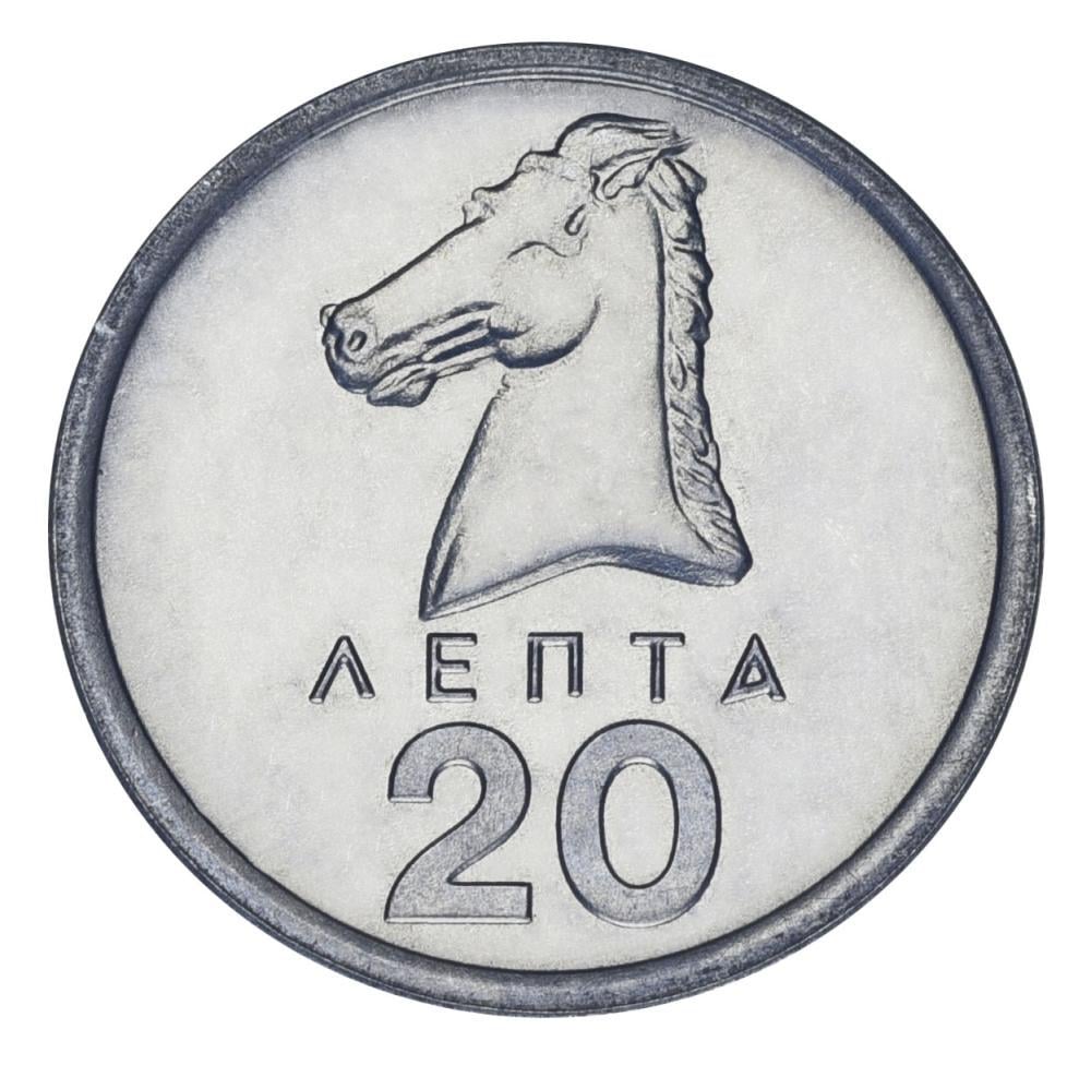 Колекційна монета Греція 20 лепт 1976 UNC KM#114 (М22412)