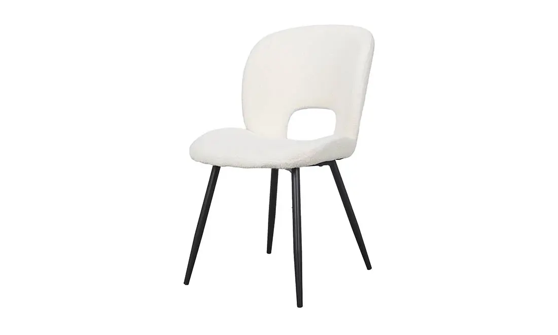 Стілець Доріс метал сидіння тканина букле 490x450x850 мм Білий